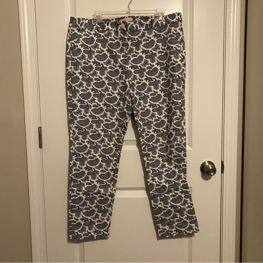 MICHAEL Michael Kors Black and White Paisley Pants Size 16